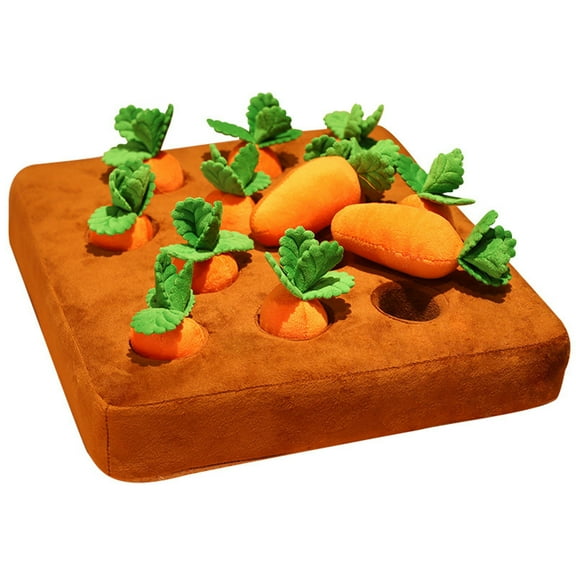 2025 New Carrot Dog Toys - Carrot Snuffle Mat for Dogs, Interactive Dog Plush Puzzle Toys, 2 in 1 Non-Slip Nosework Feed Games Pet Stress Relief with 12 Carrots