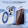 thumbnail image 5 of Decase Shockproof Clear Case with 360° Ring Stand Magnetic for iPhone 16 Pro Max,Anti-Fingerprint,Military Drop Protection,Compatible with Mag-Safe,Soft Edge Translucent Slim Phone Case,Blue, 5 of 10