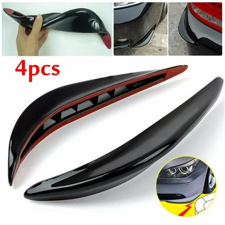Rear Bumper Protection M.way 4Pcs Universal Stick-on Car Front Rear Bumper Protector Protection Guard Anti-rub Edge Lip Anticollision for Trunk Car ()