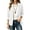 A White, variant on Chaqueta Para Mujer Ndbuld Women's casual winter solid-color fitted lapel blazer cardigan top Orange M