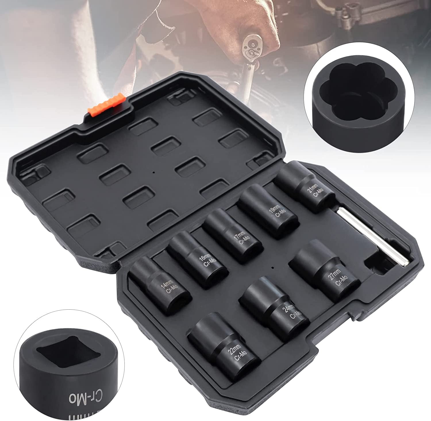 FETCOI Bolt Nut Extractor Set ,Bolt Extractors Removes Rod Kit Toolbox