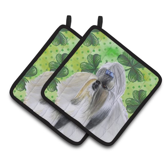 Caroline's Treasures Shih Tzu St Patrick's Pair of Pot Holders