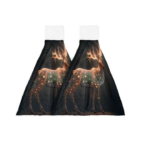 

Christmas Deer Light Spot Hand Towel Absorbent Hanging Towels Home Kitchen Wipe Dishcloths Bathroom Bath Wipe