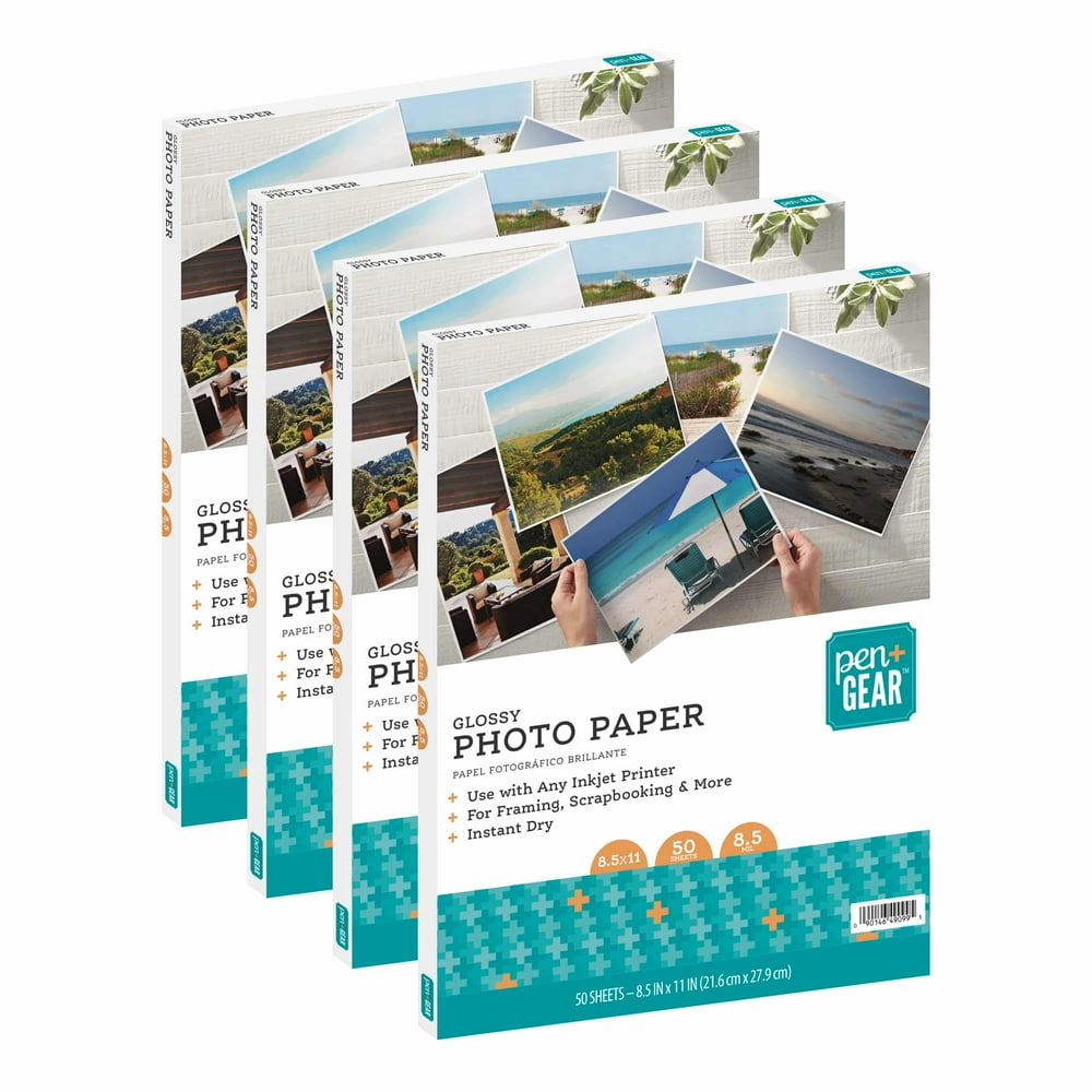 Pen + Gear White Glossy Inkjet Photo Paper, 8.5 x 11, 8.5 Mil, 200