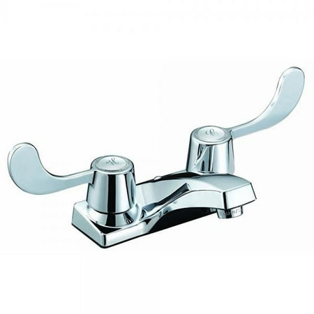 Aqua Chrome Aqua Plumb 1550301 AB1953 4-Inch Two-Handle Polished Chrome Bathroom Handicap Faucet with Plastic Grid Drain ()