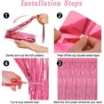 thumbnail image 2 of 4 Pack Pink Party Decorations, 3.28 FT x 7.05 FT Pink Backdrop, Metallic Tinsel Backdrop Fringe Curtains Backdrop Curtains, Photo Backdrop Party Supplies Birthday Party Decorations, 2 of 7