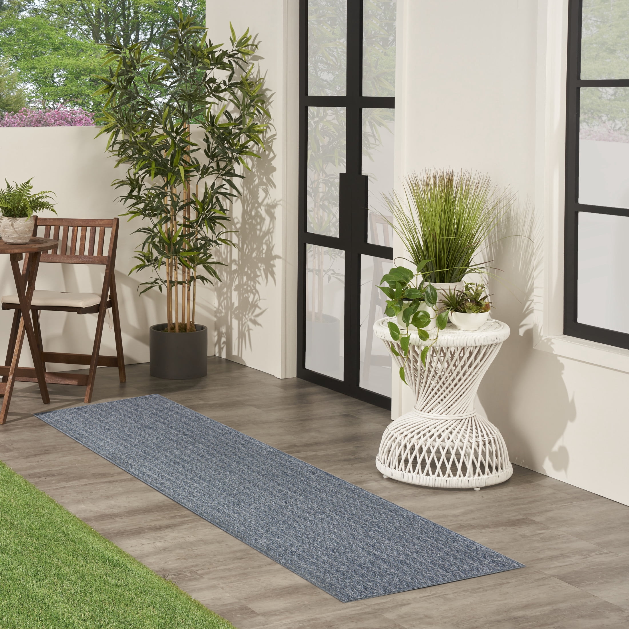 Nourison Tulum 2'2" x 8' Denim Outdoor Rug