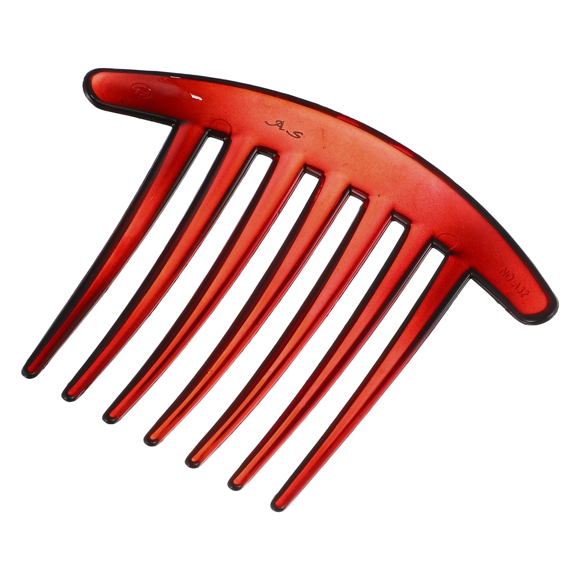 Unique Bargains 2 Pcs French Twist 7 Teeth Comb Teeth Hair Combs Clip Comb 4.1" Resin Red