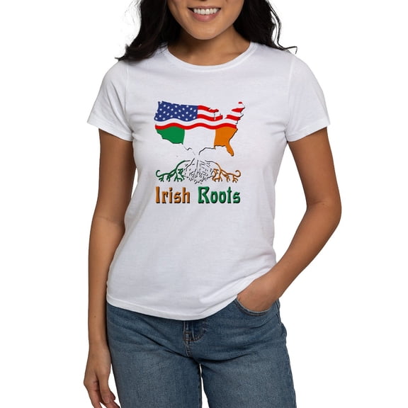 CafePress - American Irish Roots Women's T Shirt - Women's Classic T-Shirt