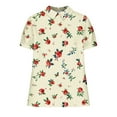 thumbnail image 4 of Linen Tops for Women Summer Collared Short Sleeve Tops Pullover Sweater Blouses Floral Printed Tunic Blouses Baggy Boho Dressy Shirts Going Out Beach Holiday Outfits 2025, 4 of 5