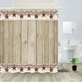 thumbnail image 3 of 4PCS Western Texas Star Shower Curtain Sets with Rugs, Primitive Shower Curtain, Waterproof Fabric Shower Curtain, Vintage Beige Black Buffalo Plaid Country Rustic Farmhouse Bathroom Decor, 3 of 7