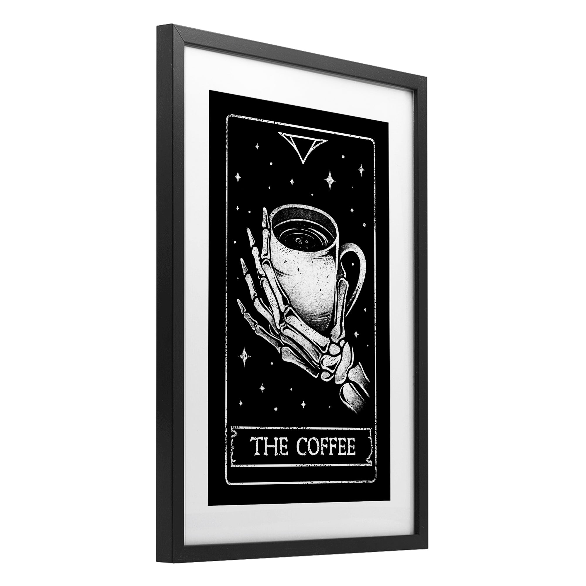 Stupell Industries The Coffee Tarot Card Black Framed Print Under Glass, design by EduEly Designs
