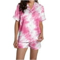 thumbnail image 6 of Fewfanhot Womens Pajama Sets Button-Down Soft Knit Sleepwear Loungewear Short Sleeved Top Shorts Home Wear Pajama Set, 6 of 7