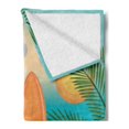 thumbnail image 2 of Graphic Beach Soft Flannel Fleece Throw Blanket, Summer Holiday Fun Cartoon with Surf Broads Sand Bucket and Shell, Cozy Plush for Indoor and Outdoor Use, 50" x 60", Multicolor, by Ambesonne, 2 of 5