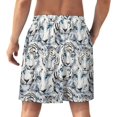 thumbnail image 2 of NICKSUN Shorts de Pyjama Amusants pour Hommes, Bas de Pyjama Doux avec Poches, Tigre Blanc, TG, 2 of 6