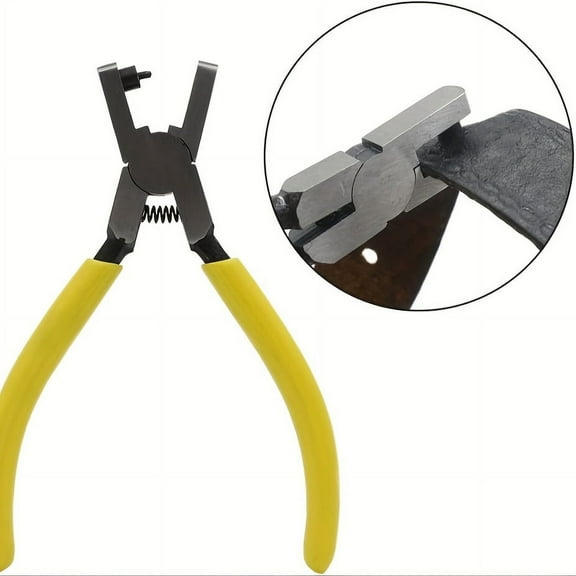 Yellow 2.0mm Watch Band & Leather Hole Punch Pliers – Compact DIY Tool for Belts, Dog Collars, Straps & Home Repairs – Ergonomic Handheld Design
