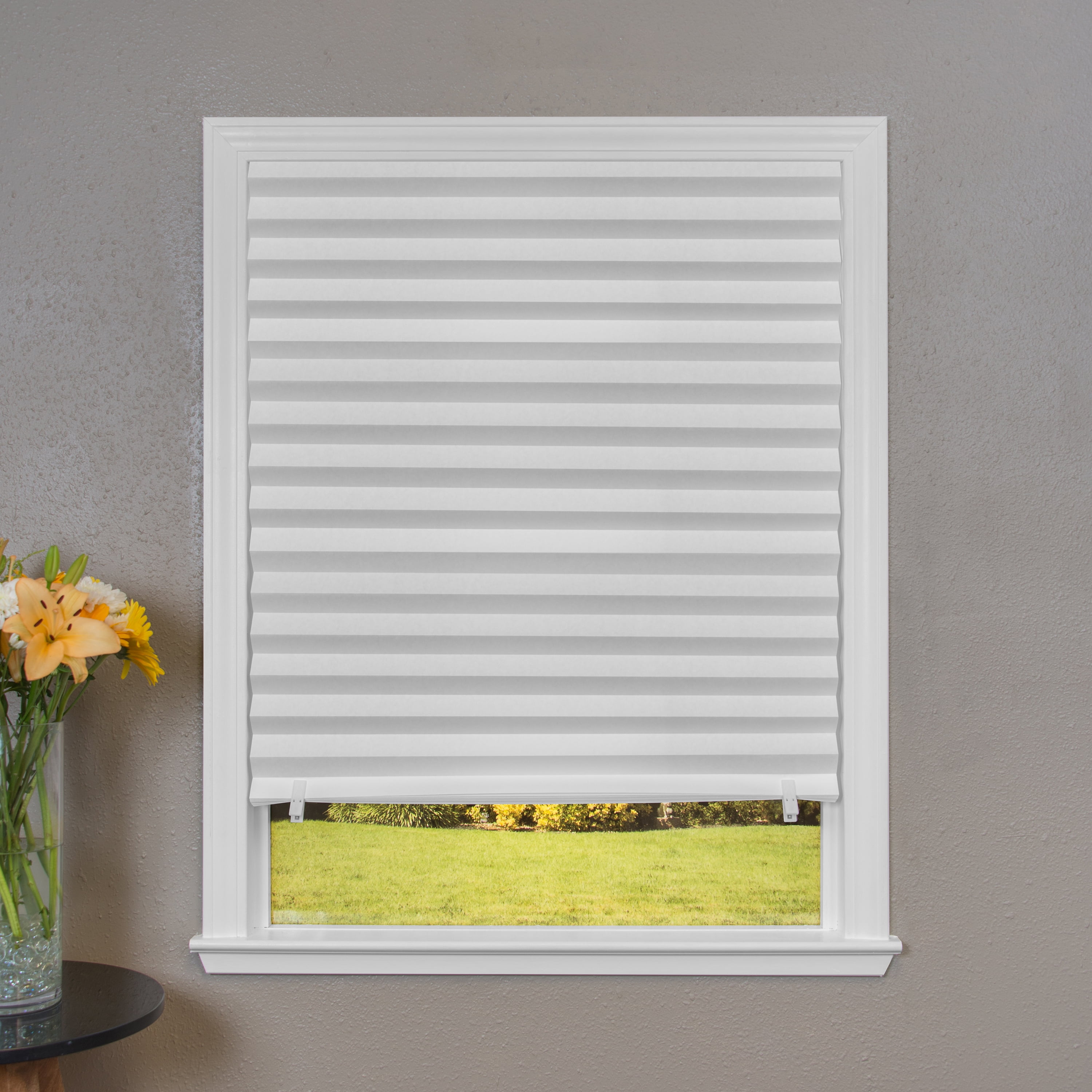 Light Filtering Pleated Paper Shades White 36"" x 69" Pack of 6 Temporary Shades 