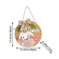 thumbnail image 3 of Letrero de madera de Pascua 2024 Fiudx conejito decorativo para colgar en la puerta del patio, 3 of 7