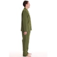 thumbnail image 3 of #FollowMe Mens Plaid Flannel Pajama Set  Stylish & Cozy Winter Sleepwear (Olive Solid, X-Large), 3 of 4