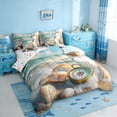 thumbnail image 2 of Erosebridal Nautical Coastal 7 Pieces Bedding Comforter Set,Summer Vocation Cute Sea Seashell Full Bedding Set For Kids Girls,Reversible, 2 of 7