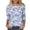 #150-Light Blue, variant on Women's Spring Summer Hawaiian Print Loose Casual Round Neck 3/4 Sleeve T-Shirt, Floral Pullover Top for Beach Vacations, Tropical Parties and Summer Holiday Style