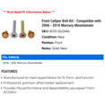 thumbnail image 2 of Front Caliper Bolt Kit - Compatible with 2006 - 2010 Mercury Mountaineer 2007 2008 2009, 2 of 2
