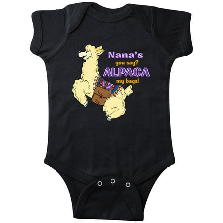 

Inktastic Cute Jumping Alpaca Nana s You Say ALPACA my Bags Gift Baby Boy or Baby Girl Bodysuit