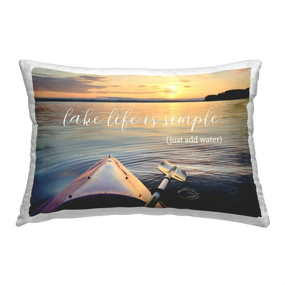 Stupell Industries Lake Life Phrase Scenery Decorative Printed Throw Pillow, 14 x 20