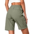 thumbnail image 4 of Women's Lightweight Hiking Cargo Shorts Quick Dry Athletic Shorts Camping Travel Golf Zipper Pockets Water Resistant Army Green M, 4 of 6