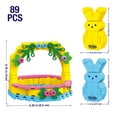 thumbnail image 2 of Brickcraft Peeps Easter Basket Blue & Yellow Brick Building Kit (89-Plastic Piece Set), Includes Two Cute Bunnies and Handle, Decoration for Easter Celebration, Gift for Kids, Brick Lovers., 2 of 7