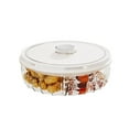 thumbnail image 1 of Glass Candy and Nuts Serving Container Wooden Lid Round Food Storage Platter✨s F0O1, 1 of 8