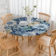 thumbnail image 3 of Pioneer Flower Floral Print Pattern Round Fitted Tablecloth with Elastic Edge,Dining Table Cover Waterproof,Outdoor Round Tablecloth for Camping,Dining,Indoor and Outdoor, 3 of 7