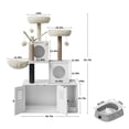 thumbnail image 3 of Cat Tree Tower with Litter Box - Multi-Level Wooden Cat Furniture (White) for Indoor Cats, Includes Scratching Posts & Condo, 3 of 6