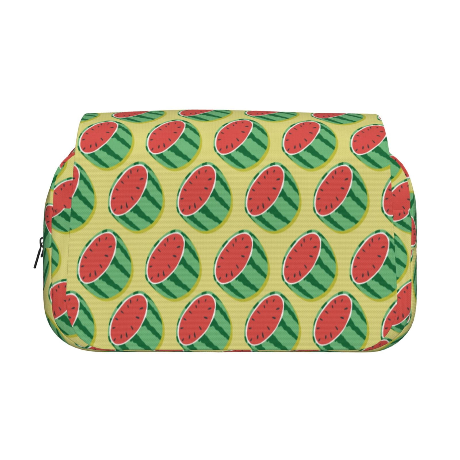 Rateoe Summer Watermelon Pattern Double Clamshell Pen Case, Storage Organizer with Two Zipper Compartments– Holds Up to 50 Pencils & Pens
