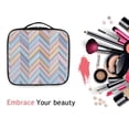 thumbnail image 6 of FORMRS Travel Makeup Bag Large Capacity Train Case Cosmetic Organizer with Adjustable Dividers, Purple Geometric, 6 of 8