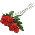 thumbnail image 4 of HEATSHAKING 6Pcs Diy Wedding Party Bouquet Chrysanthemum Ball Flowers Red Plastic Silk Realistic Round Flower Decoration, 4 of 8