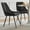 Black, variant on KOSSMAI Set of 2 Faux Leather Stitched Line Upholstery Low Armrest Ergonomic Support Side Dining Chair with Metal Legs and Adjustable Feet Black