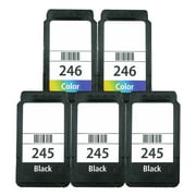 OCProducts Refilled Canon 245 246 Ink Cartridge Replacement for Canon Pixma MG2520 MG2922 MG2555 MG2920 MX490 iP2820 Printers (3 Black 2 Color)
