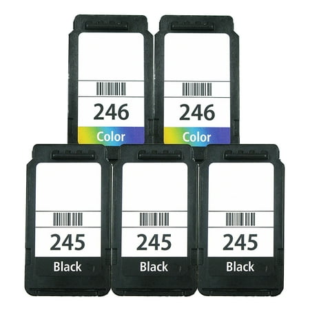 OCProducts Refilled Canon 245 246 Ink Cartridge Replacement for Canon Pixma MG2520 MG2922 MG2555 MG2920 MX490 iP2820 Printers (3 Black 2 Color)