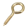 thumbnail image 3 of Uxcell 1.1" Small Screw Eye Hooks Self Tapping Screws Carbon Steel Gold Tone 25Pcs, 3 of 6