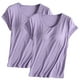 thumbnail image 1 of Pijama de manga corta para mujer, 2 piezas, color liso, cuello redondo, manga corta, con copa acolchada, ropa de casa, pijama de manga corta, pijama para mujer, 1 of 2