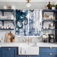 thumbnail image 2 of Nautical Blue Octopus Kitchen Curtains Window Panels, Coastal Ocean Summer Boat Insulated Window Treatment Curtain, Grommet Curtains for Bedroom/Living Room/Bathroom, 2 Piece 42"Wx63"L, 2 of 8