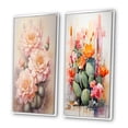 thumbnail image 3 of Designart "Pink Green Cactus love expression I" Cactus Framed Wall Art Set Of 2 - Pink Floral Frame Gallery Set For Office Decor, 3 of 7