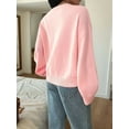thumbnail image 2 of Women'S Loose V-Neck Long Sleeve Soft Ribbed Knit Pullover Top Solid Color Comfortable Casual Sweater Pink XL, 2 of 5