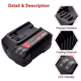 thumbnail image 2 of CMCB104 Replace for 20V Craftsman V20 Lithium-ion Battery Charger for CMCB201 CMCB202 CMCB203 CMCB204 CMCB205 CMCB209,Charger CMCB100,CMCB101 CMCB104, CMCB124, CMCB102, 2 of 7