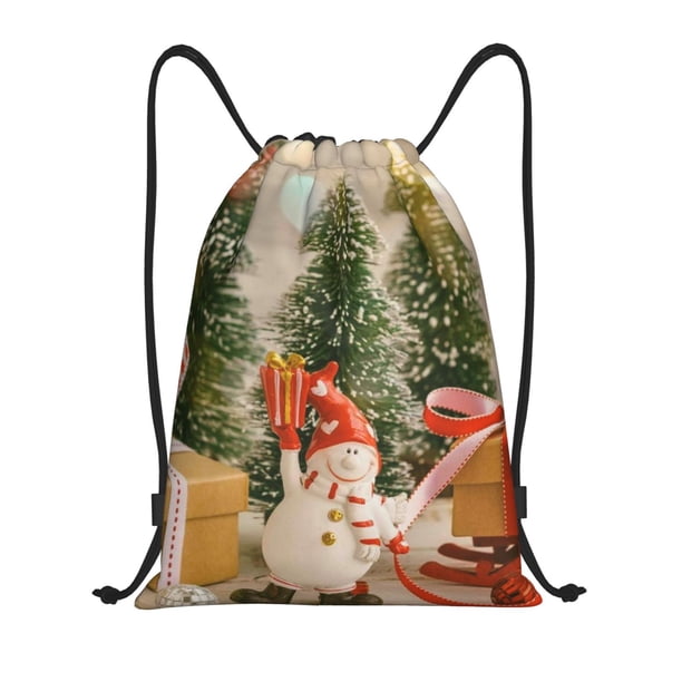 Fotbe Holiday Christmas Stars Bolsa Mochila con Cordón Estampada, Bolsa de Gimnasio Deportiva, Bolsa Cinch, Bolsa con Cordón para Hombres y Mujeres-Small