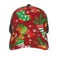 thumbnail image 3 of Disketp X-mas and New Year Print Trucker Hat Men Women - Mesh Baseball SnapBack Cap, 3 of 7