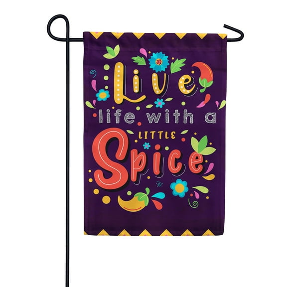 America Forever Live Life Garden Flag 12.5 x 18 inch Double Sided Chili Peppers Live Laugh Love Purple Floral Summer Party Seasonal Yard Outdoor Decorative Motivational Funny Garden Flag