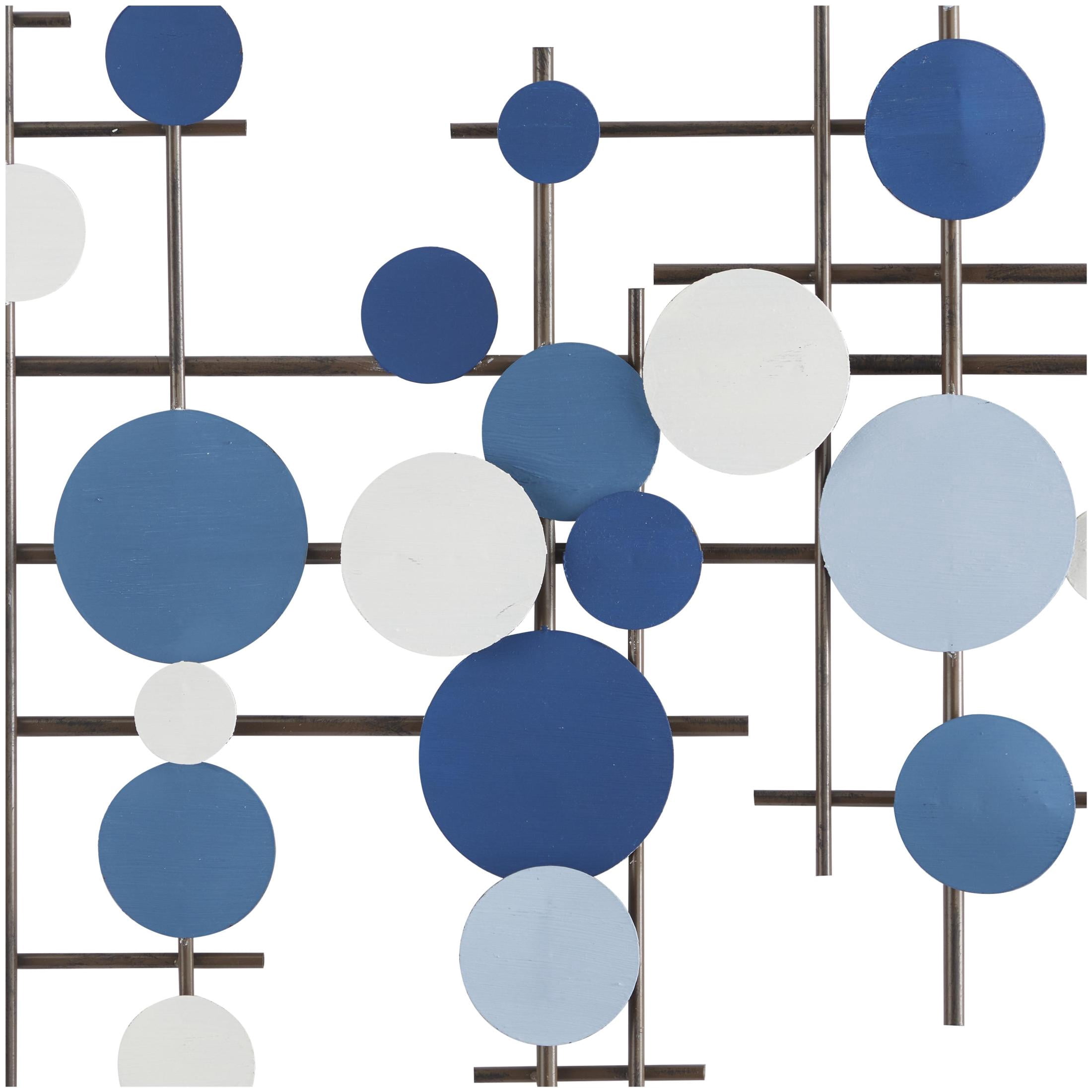 CosmoLiving by Cosmopolitan Blue Metal Overlapping Circle Geometric Wall Decor