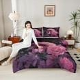 thumbnail image 5 of Feelyou Pink Rose Flower Bedding Comforter Set for Couple, Romantic Gothic Skull Twin Comforter Sets, Spider Web Reversible Bedding Set, Breathable Home Decor, 2 Pieces, 5 of 9
